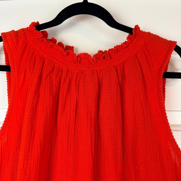 Matilda Jane Red Orange sleeveless blouse NWT Size Medium - Picture 2 of 5